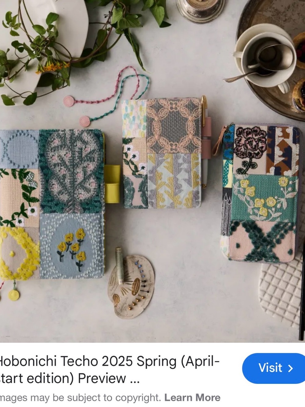 Hobonichi Weeks Mina Perhonen Techo 2025 Spring Patchwork Cover - Multicolor